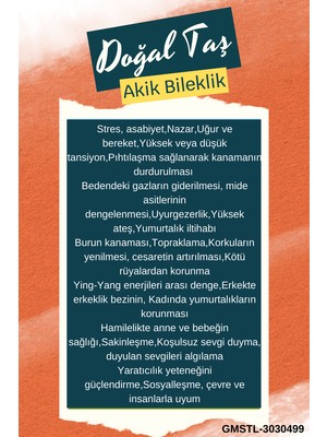 Gümüştel El Sanatları Akik Orijinal Doğal Taş Bileklik Asansörlü Kilit Sistemi Aaa Kalite