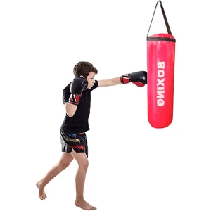 Spor Byfit 53 cm x 20 cm Hazır Dolu Kırmızı Çocuk Boks Kum Torbası