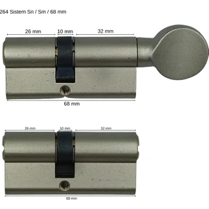 Kale Kilit Kale 264 Si̇stem Sn Si̇li̇ndi̇r Iki̇li̇ Pos Si̇stem Bli̇sterli̇ Ni̇kel ( 68MM-26+10+32 )