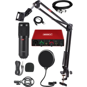 BM800-GLX-500 PRO Ses Kartı ve Condenser Mikrofon Stand Filtre Set