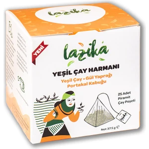 Yeşil Çay Harmanı Portakal Kabuğu ve Gül Yaprağı Aromalı 25 Adet Piramit Poşet