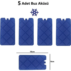 - 5'li Medikal Buz Aküsü / Kasedi - Kamp Outdoor Piknik Plaj Çanta Soğutucu