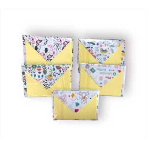 By Paper Zarf Kağıt Set 7 cm x 11 cm 5 Zarf 5 Kağıt