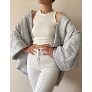 Kinua Studio - Yumuşak Dokulu Kapitone Kalın Ovre Kimono - Unisex