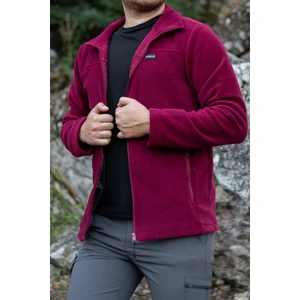 Huğlu Outdoor Tam Fermuarlı Bordo Polar Hırka