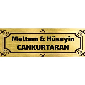 Metal Kapı İsimliği Kişiye Özel Dayanıklı Baskılı