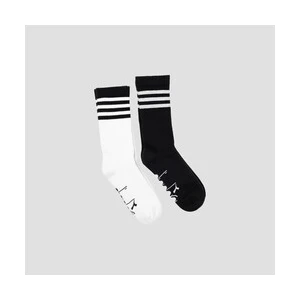 2 Pack Striped Crew Socks M Siyah Beyaz Erkek 2li Çorap - D202531-955