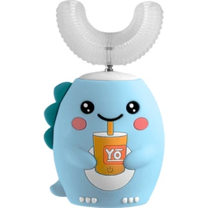 Love Home Çocuklar Için U Şeklinde Figürlü Elektrikli Silikon Diş Fırçası - Mavi (Yurt Dışından)