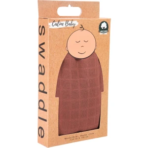 Caline Baby %100 Pamuk Premium & Hafif Müslin Bezi Örtüsü I 120x120 cm I Kahve &  4 Adet Ağız Mendili 27x27cm