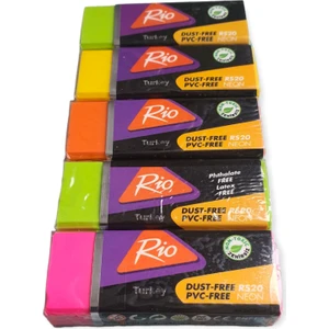 RS20 Büyük Boy Neon Silgi Seti 5'li Paket
