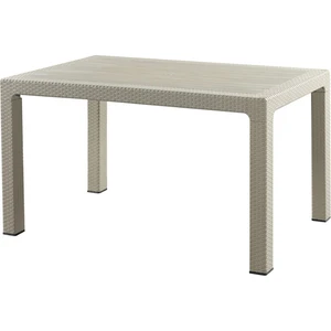 Rattan Masa 80X140 Camsız Bahçe Balkon Teras Masası Krem