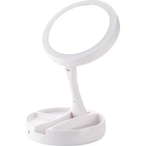 Haitun USB Şarj Pil Katlanabilir LED Beyaz Vanity Kozmetik Işık ile 10X Büyüteç El Masa Ları (Beyaz) Makyaj Aynası (Yurt Dışından)