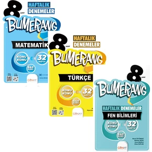 Günay Yayınları LGS  Bumerang Serisi Türkçe+Matematik+Fen Bilimleri Haftalık Denemeler Seti