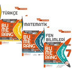 Günay Yayınları 7. Sınıf Bumerang Serisi Etkinlikli Türkçe+Matematik+Fen Bilimleri Akıllı Defter Seti