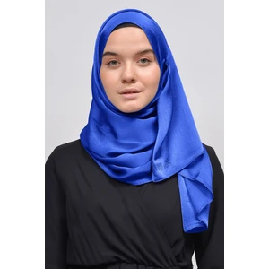 Janjan Parlak Saten Dokulu Tesettür Abiye Şifon Şal-Saks