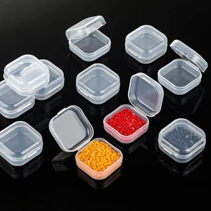 Efe Toys 2 Adet Mini Şeffaf Plastik Saklama Kabı Şeffaf Kare Kutu Küpe Takı Ilaç Mücevher Altın Kutusu