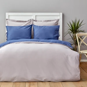 Karaca Home Basic Indigo-Gri Çift Taraflı Çift Kişilik Nevresim Takımı