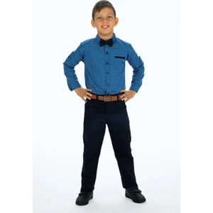 Mnk Baby & Kids Baskılı Oxford Erkek Çocuk Gömlekli Takım MNK0322A