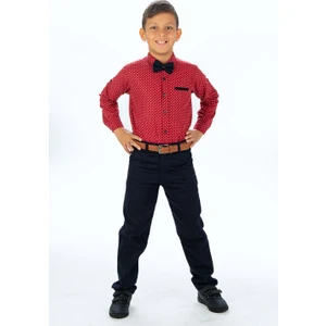 Mnk Baby & Kids Baskılı Oxford Erkek Çocuk Gömlekli Takım MNK0322A