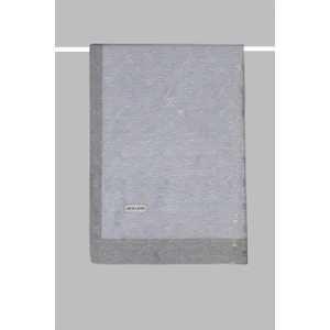 Zincir Monogram Desenli Şal 3042-Gümüş
