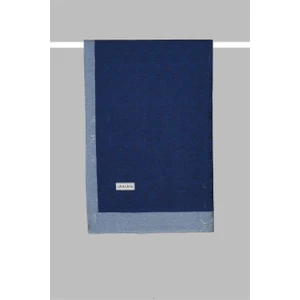 Zincir Monogram Desenli Şal 3042-Lacivert
