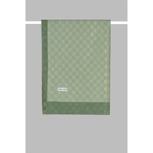 Dama Monogram Desenli Şal 3041-Keten Yeşili