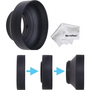 Fujifilm Xf 18-55MM R Lm Os Lens Için 58MM 3 Kademeli Kauçuk Parasoley