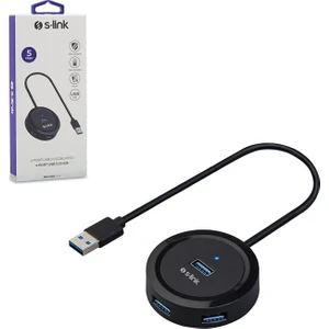 USB 3.0 Hub Çoklayıcı 4 Port S-Link SW-U300