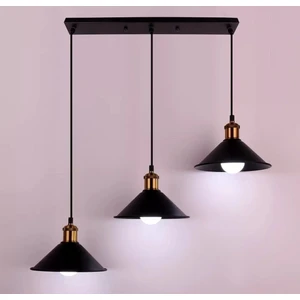Demet Habek My Lights Üçlü Metal Retro Rustik Masa Üstü Sıralı Avize Sarkıt Avize