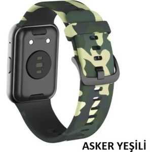 Huawei Watch Fit Yeni Nesil Desenli Silikon Kordon Kayış