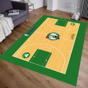 Boston Celtics Nba Sahası Şeklinde Süngerli Yüzey -Kaymaz Taban Halı