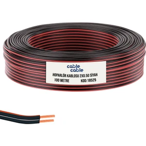 Cable Cable Hoparlör Kablosu Kordon 2x0.50 Siyah 100MT Cablecable
