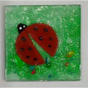 Şeker Portakalım Uğur Böceği Desenli Banyo Cam Gider Kapağı Süsü Tekli Ölçü :10X10 cm