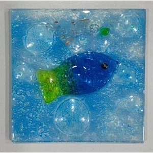 Şeker Portakalım Balık Desenli Banyo Cam Gider Kapağı Süsü Tekli Ölçü :10X10 cm