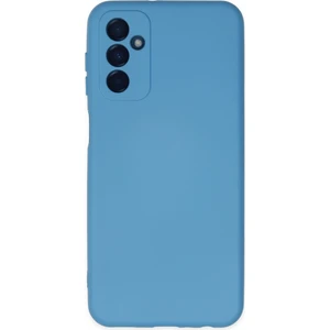 Caseart Samsung Galaxy A04S Kapak Içi Kadife Kamera Korumalı Lansman Silikon Kılıf - Mavi