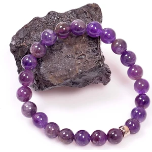 Taş Sandığı Ametist Taşı Bileklik - 8 mm