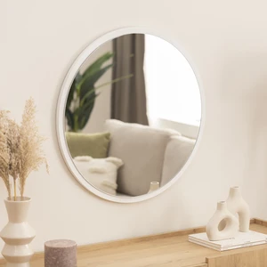 Dfn Wood Beyaz  Mdf Yuvarlak Duvar Salon Banyo Aynası