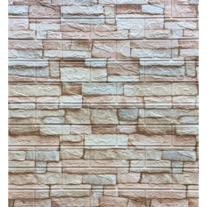 Renkli Duvarlar Kendinden Yapışkanlı Sütlü Köpük 3D Taş Desen Esnek Sünger Panel