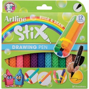 : Stix Drawing Pen Keçe Uçlu Yazı Kalemi Seti : 12 Renk