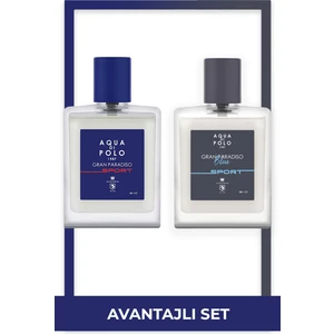 Aqua Di Polo 1987 Gran Paradiso Blue Sport 50 ml ve Gran Paradiso Sport 50 ml 2'li Erkek Parfüm Seti