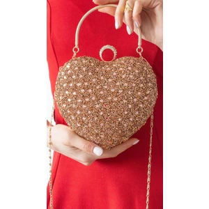 Impolo Ella Kalp Taşlı Roz Kadın Abiye El Çanta 19X20 Ebat