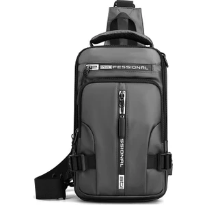 Yeni Erkek Çok Fonksiyonlu Göğüs Çantası Moda Rahat Tek Omuz Crossbody Çanta Su Geçirmez Uzay Bezi Küçük Sırt Çantası (Yurt Dışından)