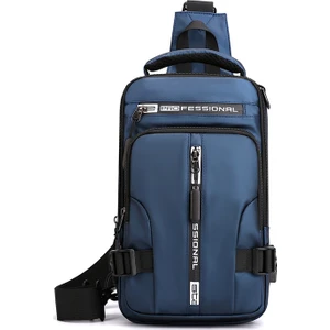 Yeni Erkek Çok Fonksiyonlu Göğüs Çantası Moda Rahat Tek Omuz Crossbody Çanta Su Geçirmez Uzay Bezi Küçük Sırt Çantası (Yurt Dışından)
