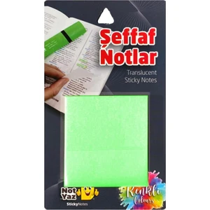 Şeffaf Yeşil Yapışkanlı Not Kağıdı 75X75MM 50 Yaprak