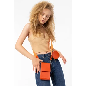 Saria Moda  Cüzdan Detaylı Üç Bölmeli Askılı Mini Kadın Çanta