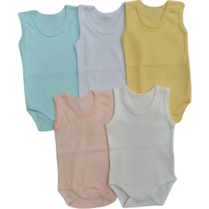 Askılı Basic Bisiklet Yaka Atlet Çıtçıtlı Badi 5li Paket 0-48 Ay