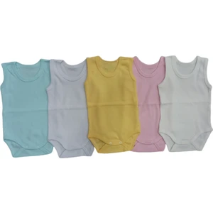 Askılı Basic Bisiklet Yaka Atlet Çıtçıtlı Badi 5li Paket 0-48 Ay