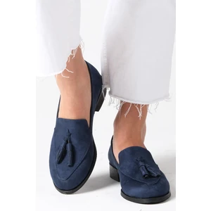 Mio Gusto Iris Lacivert Süet Oxford Ayakkabı