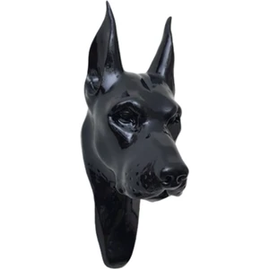 Doberman Köpek Siyah Dekoratif Duvar Heykeli