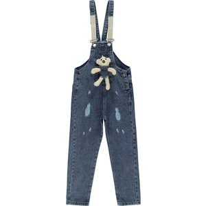 Civil Girls Kız Çocuk Salopet 6-9 Yaş Mavi